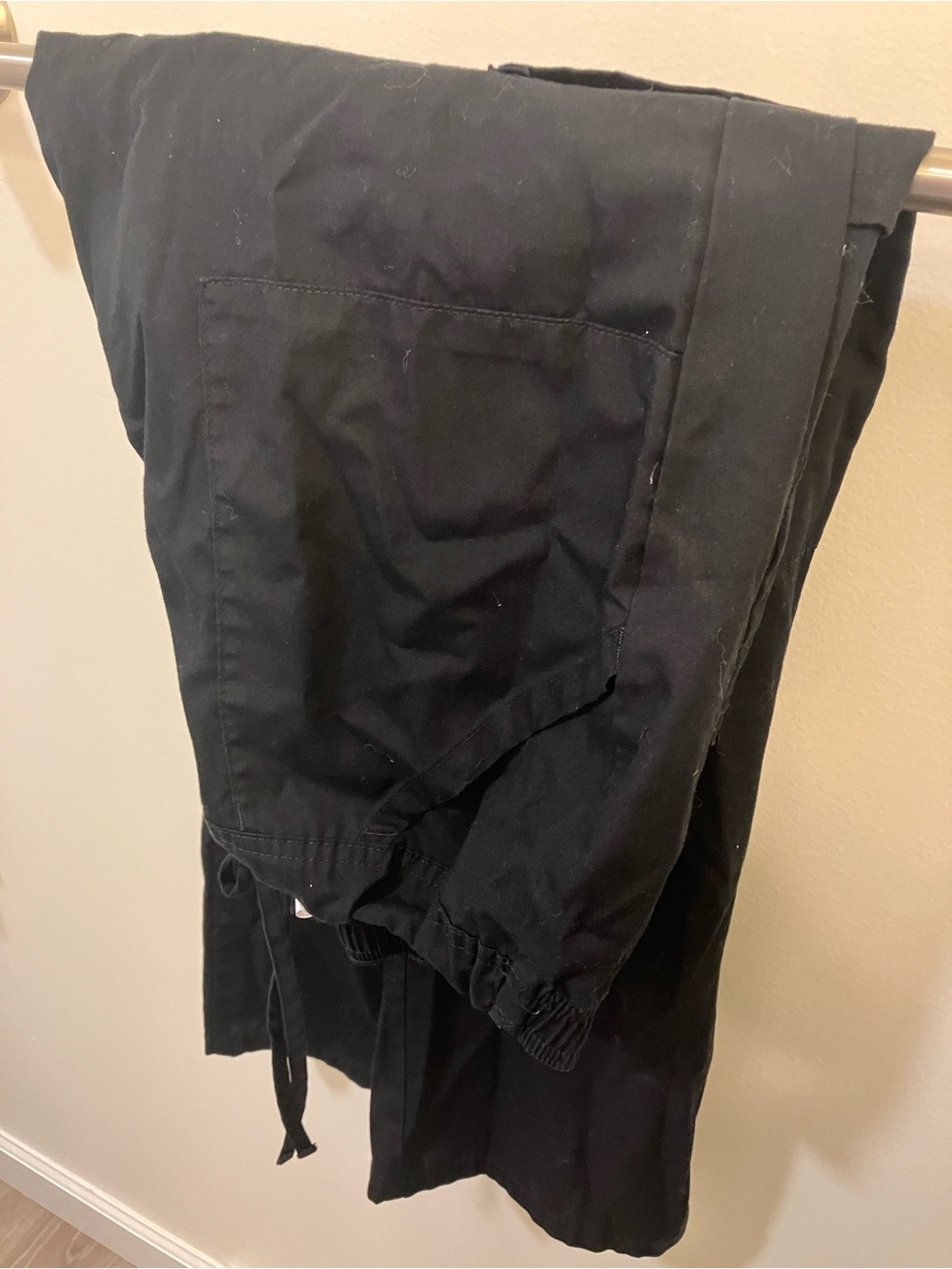 Women Black Scrubs - Medium Petite - Polyester and Cotton